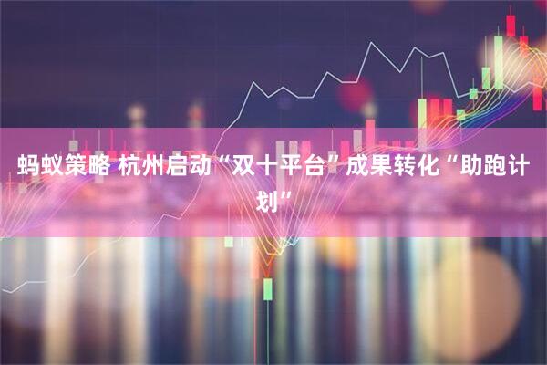 蚂蚁策略 杭州启动“双十平台”成果转化“助跑计划”
