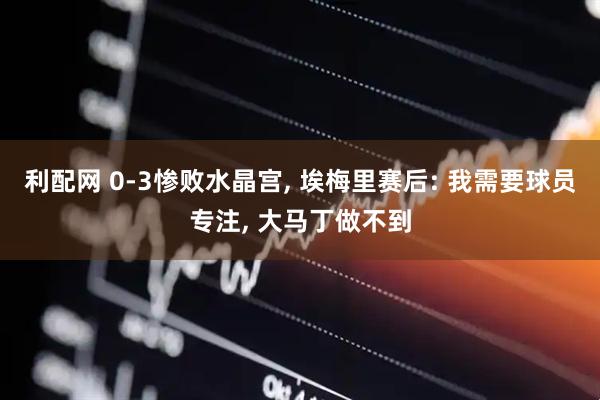 利配网 0-3惨败水晶宫, 埃梅里赛后: 我需要球员专注, 大马丁做不到
